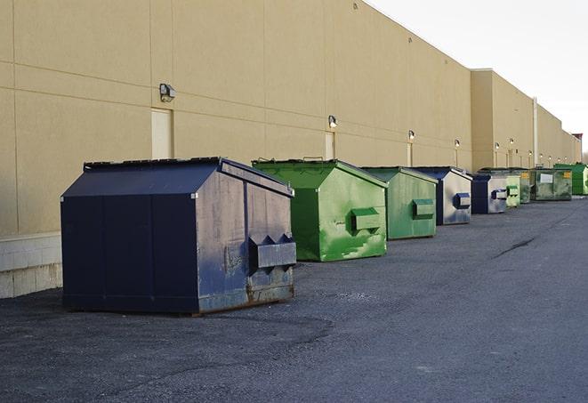 large construction waste containers in a row at a job site in Ettrick VA